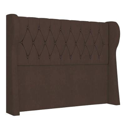 Cabeceira Casal Queen Cama Box 160cm Malva I02 Veludo Marrom Mpozenato