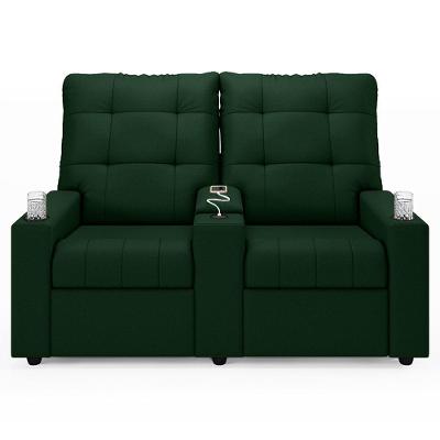 Poltrona Do Papai Reclinável Mallie 2 Lugares Baú Usb Fh9 Veludo Verde - Mpozenato