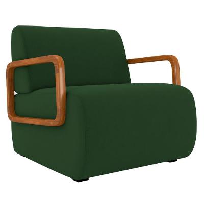 Poltrona Decorativa Orgânica Para Sala Belarus K04 Veludo Verde Musgo Mpozenato