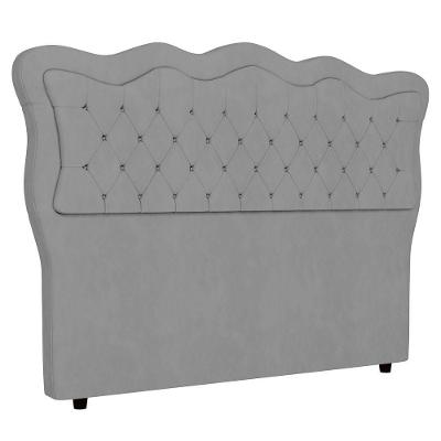 Cabeceira Casal Cama Box 140cm Oregon I02 Veludo Cinza Mpozenato