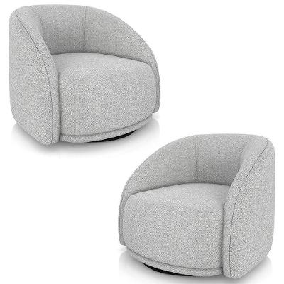 Poltrona Decorativa Orgânica Giratória Kit 2 Lya M22 Linho Cinza Claro Mpozenato