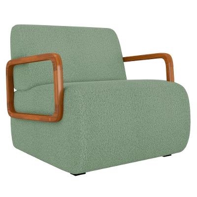Poltrona Decorativa Orgânica Para Sala Belarus K04 Bouclê Oliva Mpozenato