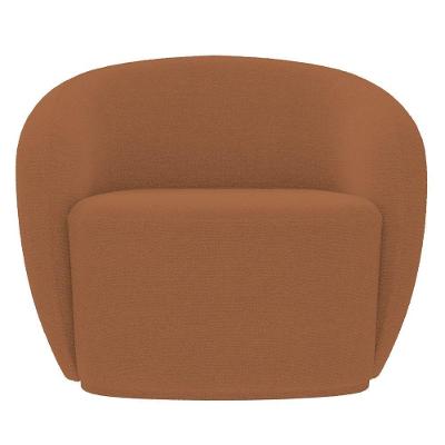 Poltrona Para Sala De Estar Giratória Orgânica Garbin K04 Bouclê Terracota - Mpozenato