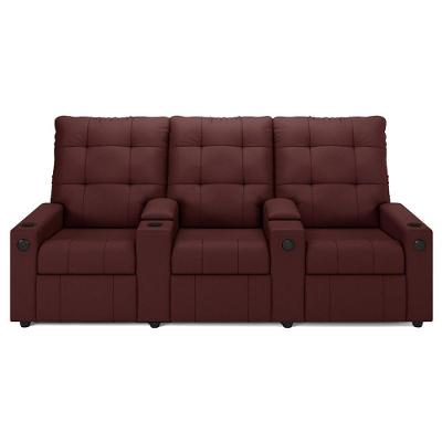Poltrona Do Papai Reclinável Mallie 3 Lugares Baú Usb Fh9 Veludo Vinho - Mpozenato