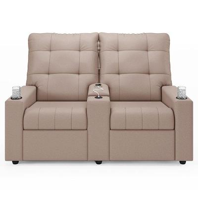 Poltrona Do Papai Reclinável Mallie 2 Lugares Baú Usb Fh9 Veludo Rosê - Mpozenato