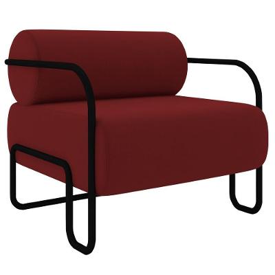 Poltrona Decorativa Para Sala Industrial Kira K04 Veludo Vermelho Mpozenato