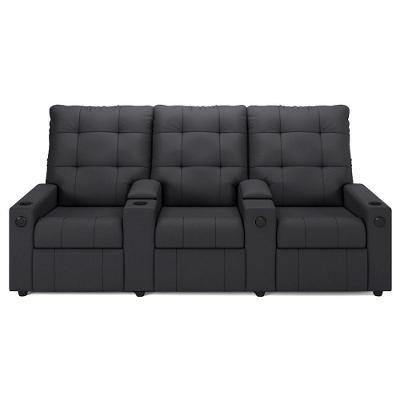 Poltrona Do Papai Reclinável Mallie 3 Lugares Baú Usb Fh9 Veludo Cinza - Mpozenato