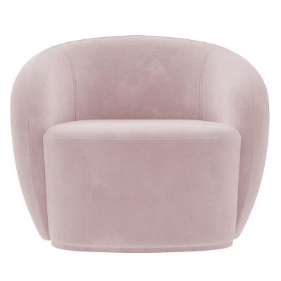 Poltrona Para Sala De Estar Giratória Orgânica Garbin K04 Veludo Rosê - Mpozenato