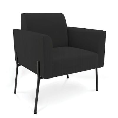 Poltrona Pé De Ferro Preto Para Estúdio Marisa Veludo D03 - D'rossi Cor Preto