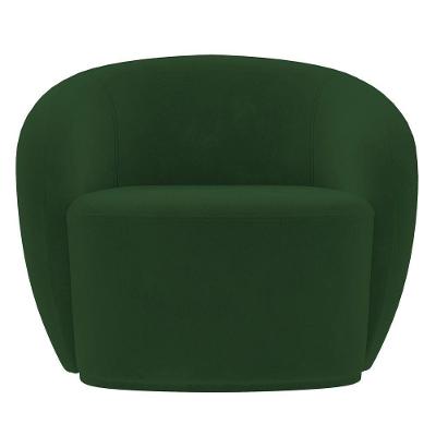 Poltrona Para Sala De Estar Giratória Orgânica Garbin K04 Veludo Verde - Mpozenato