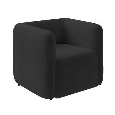 Poltrona Sala De Estar Decorativa Laguna Veludo K01 - D'rossi Cor Preto