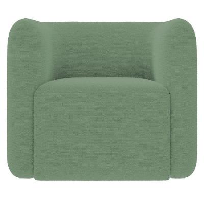 Poltrona Para Sala De Estar Decorativa Quadrada Maggie K04 Bouclê Verde Mpozenato