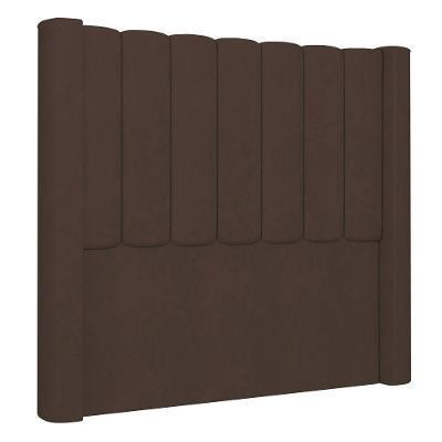 Cabeceira Casal Queen Cama Box 160cm Claire I02 Veludo Marrom Mpozenato