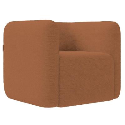 Poltrona Para Sala De Estar Decorativa Quadrada Maggie K04 Bouclê Terracota - Mpozenato