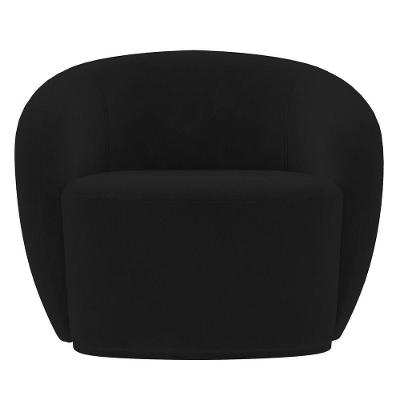 Poltrona Para Sala De Estar Giratória Orgânica Garbin K04 Veludo Preto - Mpozenato