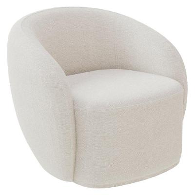 Poltrona Para Sala De Estar Giratória Orgânica Garbin K04 Bouclê Bege - Mpozenato
