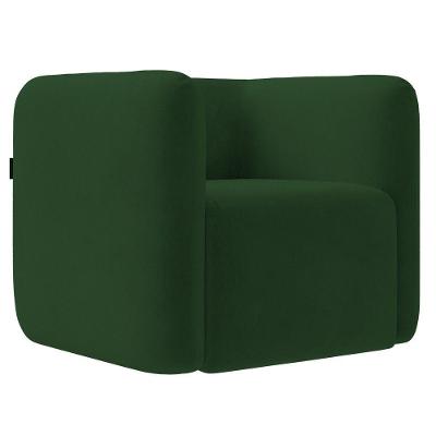Poltrona Para Sala De Estar Decorativa Quadrada Maggie K04 Veludo Verde - Mpozenato