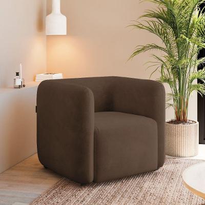 Poltrona Sala De Estar Decorativa Kit 2 Laguna Veludo K01 - D'rossi Cor Marrom