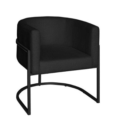 Poltrona Base Industrial Preto Sala De Estar Lety Veludo S05 - D'rossi Cor Preto
