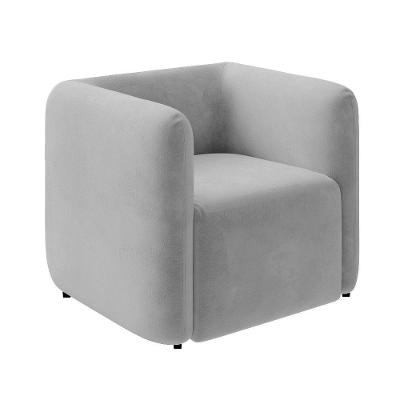 Poltrona Sala De Estar Decorativa Laguna Veludo K01 - D'rossi Cor Cinza