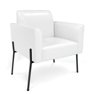 Poltrona Pé De Ferro Preto Para Sala Marisa Corano D03 - D'rossi Cor Branco