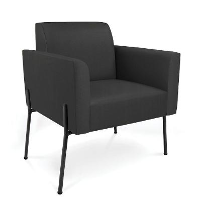 Poltrona Pé De Ferro Preto Para Recepção Marisa Corino D03 - D'rossi Cor Preto