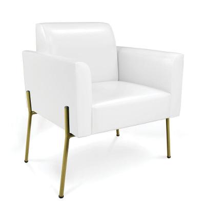 Poltrona Pé De Ferro Dourado Para Sala Marisa Corano D03 - D'rossi Cor Branco