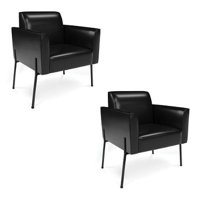 Poltrona Pé De Ferro Preto Kit 2 Para Sala Marisa Corano D03 - D'rossi Cor Preto