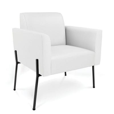 Poltrona Pé De Ferro Preto Para Recepção Marisa Corino D03 - D'rossi Cor Branco