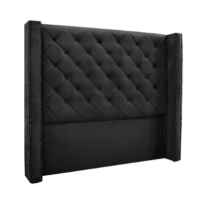 Cabeceira Cama Box Casal 140 Cm Vicenza Veludo Preto S04 - D'rossi