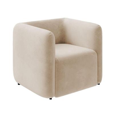 Poltrona Sala De Estar Decorativa Laguna Veludo K01 - D'rossi Cor Bege