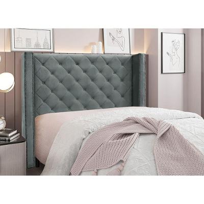 Cabeceira Cama Box Casal 140 Cm Vicenza Veludo Cinza S04 - D'rossi