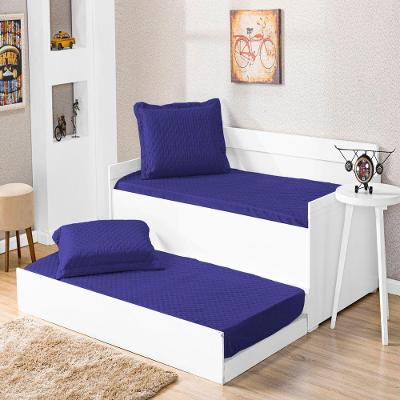 Cobre Leito Solteiro Prático Azul Royal 2pçs