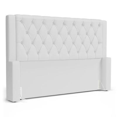 Cabeceira Atena Para Cama Box King Size 195cm Capitonê Com Frame Sintético Branco - Desk Design