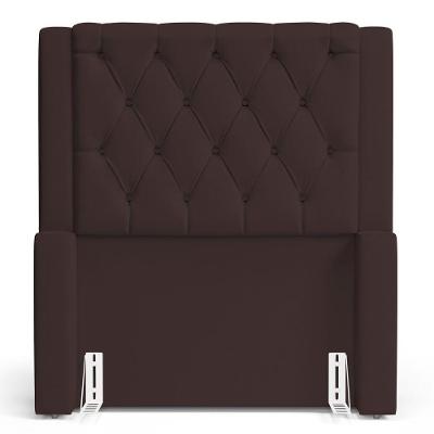 Cabeceira Atena Para Cama Box Solteiro 90cm Capitonê Com Frame Suede Marrom - Desk Design