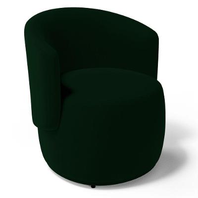 Poltrona Decorativa Aisha Orgânica Veludo Verde Escuro - Desk Design