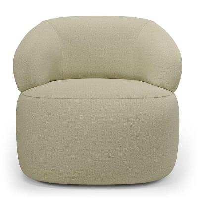 Poltrona Orgânica Giratória Living Glee Linho Bege - Desk Design
