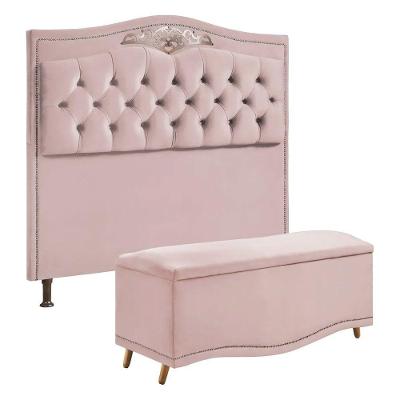 Cabeceira E Calçadeira Holanda 90cm Shop Das Cabeceiras Rose