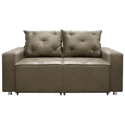 Sofá Retrátil E Reclinável 2 Lugares Bariloche 1.50cm Veludo Marrom Castor