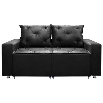 Sofá Retrátil E Reclinável 2 Lugares Bariloche 1.50cm Veludo Preto