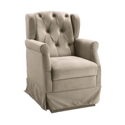 Poltrona Cadeira De Amamentação Balanço Ternura Suede Bege Bege