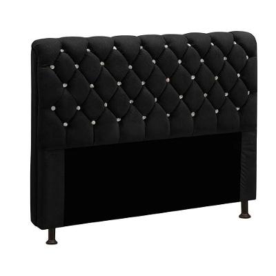 Cabeceira Fernanda 1,40 Casal Veludo Shop Das Cabeceiras Preto