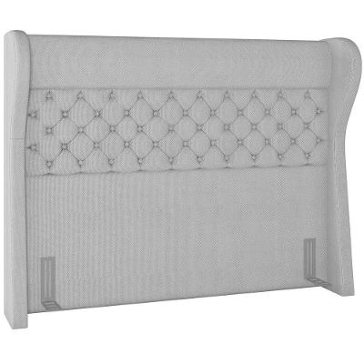 Cabeceira Cama Box King 195 Cm P05 Madrid Linho Cinza