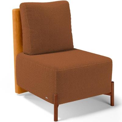 Poltrona Decorativa Sala De Estar Living Hungria L02 Couríssimo Whisky Bouclê Terracota