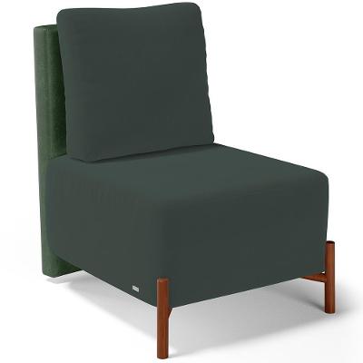 Poltrona Decorativa Sala De Estar Living Hungria L02 Couríssimo Verde Suede Verde Musgo - Lyam