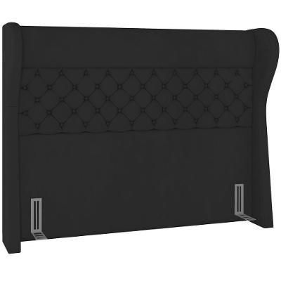 Cabeceira Cama Box King 195 Cm P05 Madrid Veludo Preto - Lyam Decor