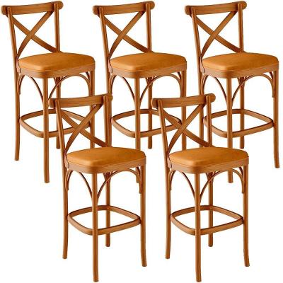 Kit 05 Banquetas Altas Cozinha Bancada Bar Sala Jantar Estofada ávila L02 Couríssimo Whisky - Lyam
