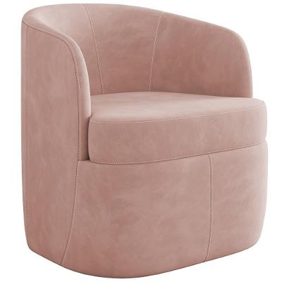 Poltrona Decorativa Giratória Para Sala De Estar Siena K01 Veludo Rosê - Lyam Decor