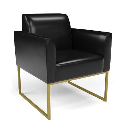 Poltrona Base Industrial Dourado Marisa Corano Preto D03 - D'rossi