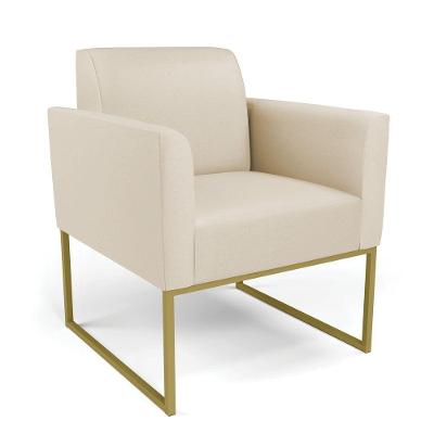 Poltrona Base Industrial Dourado Marisa Corino Bege D03 - D'rossi